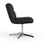 Flash Furniture Chloe Wide Mid-Back Black Padded LeatherSoft Armless Office Chair, Swivel Function, Chrome Frame CH-232196-BK-GG - alternate 5
